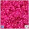 BeadTin Bright Pink Sparkle 11mm TriBead Plastic Craft Beads (500pcs)